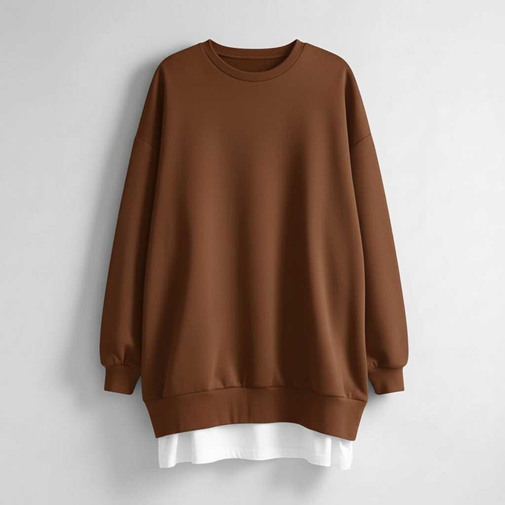 Felpa Girocollo Oversize Donna | Maniche Lunghe Casual