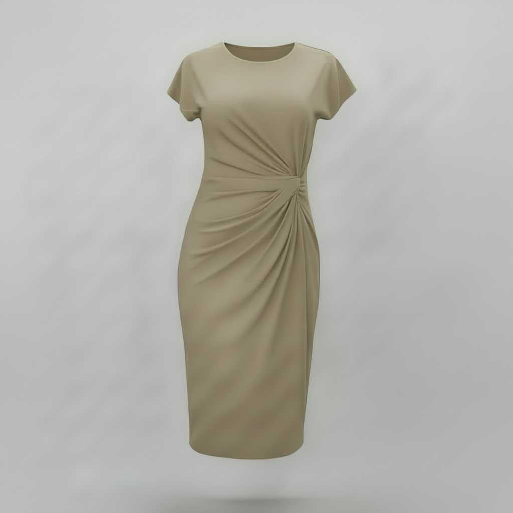 Abito Elegante Donna Midi Maniche Corte | Abito Cerimonia