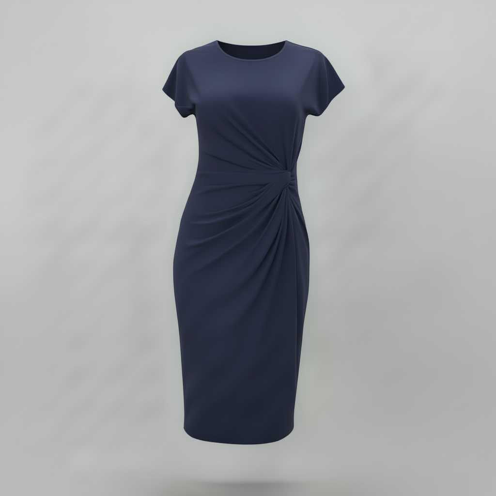 Abito Elegante Donna Midi Maniche Corte | Abito Cerimonia