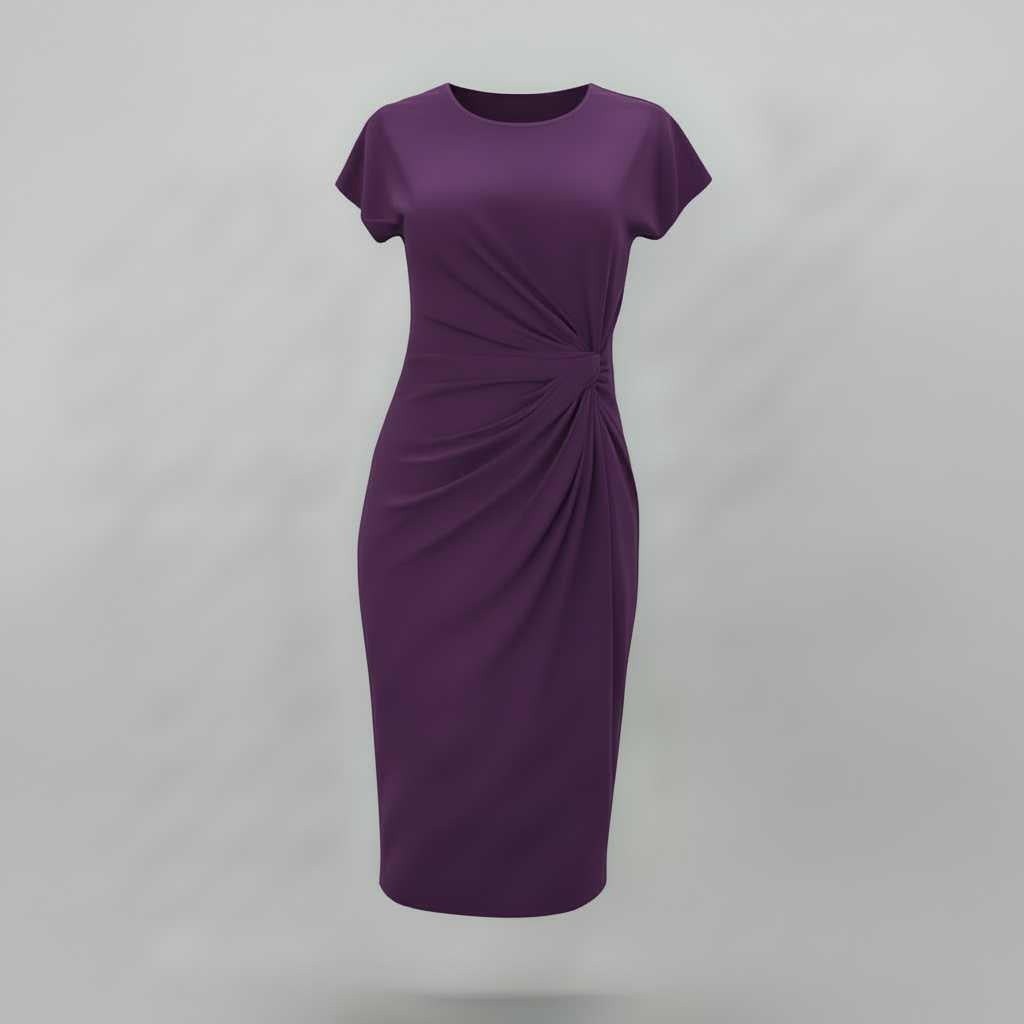 Abito Elegante Donna Midi Maniche Corte | Abito Cerimonia