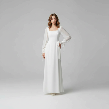 Abito Elegante Donna | Maxi Abito a Maniche Lunghe