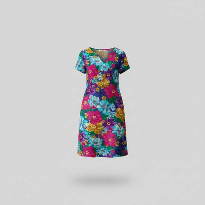 Abito Floreale Estivo Donna | Mini Abito a Maniche Corte