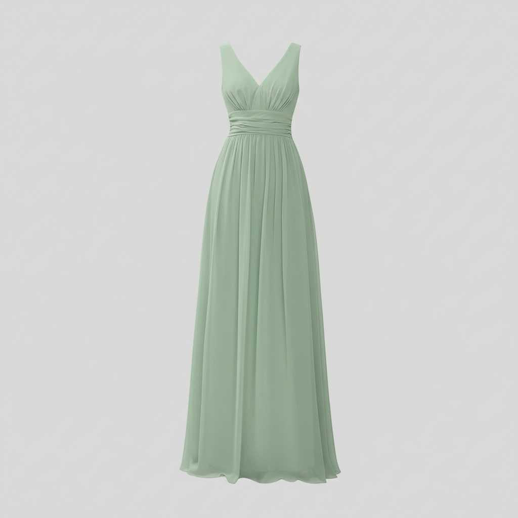 Abito Maxi Scollo a V Senza Maniche | Moda Donna