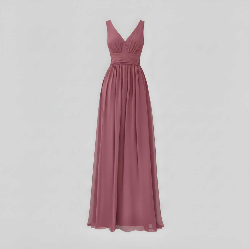 Abito Maxi Scollo a V Senza Maniche | Moda Donna