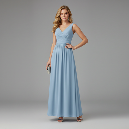 Abito Maxi Scollo a V Senza Maniche | Moda Donna