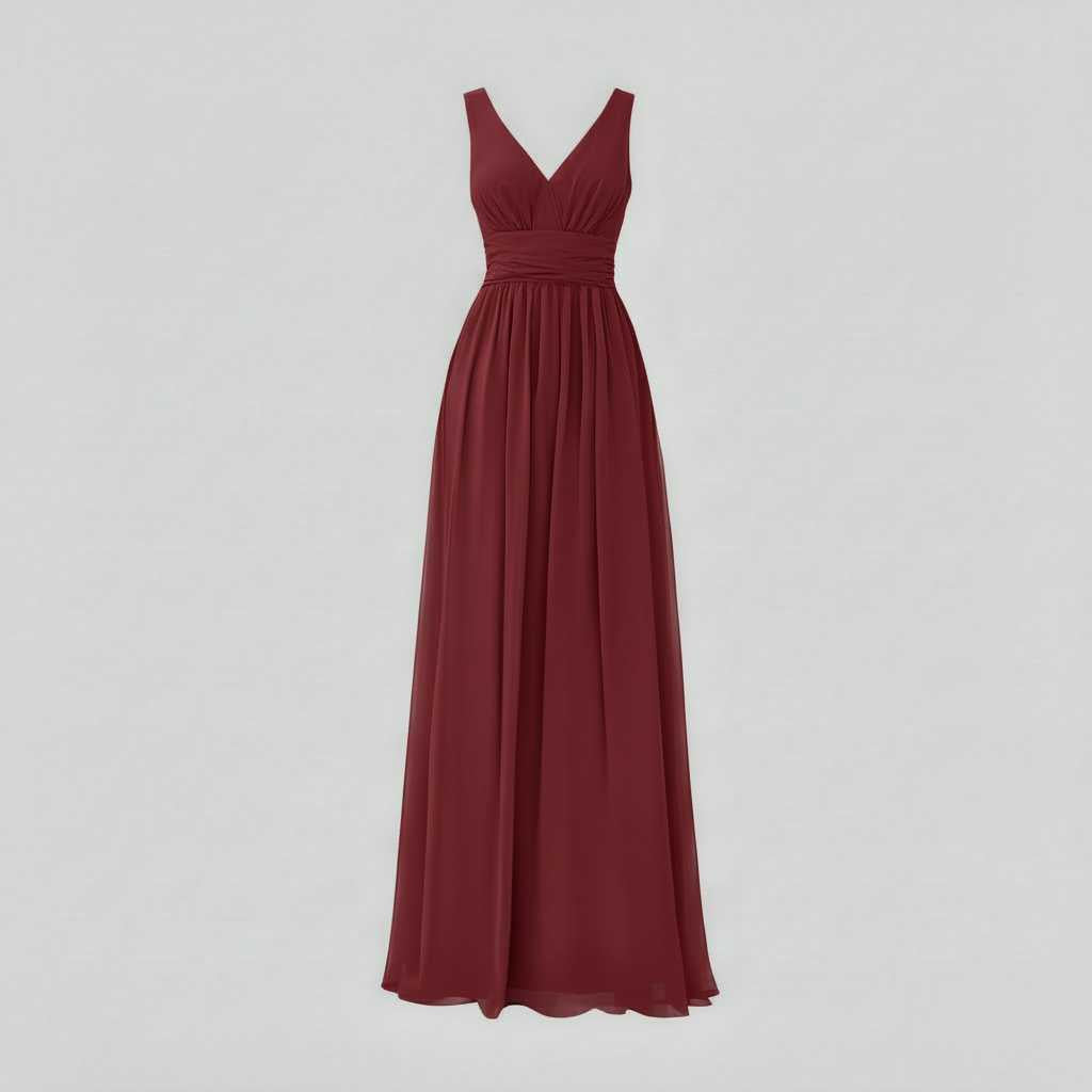 Abito Maxi Scollo a V Senza Maniche | Moda Donna