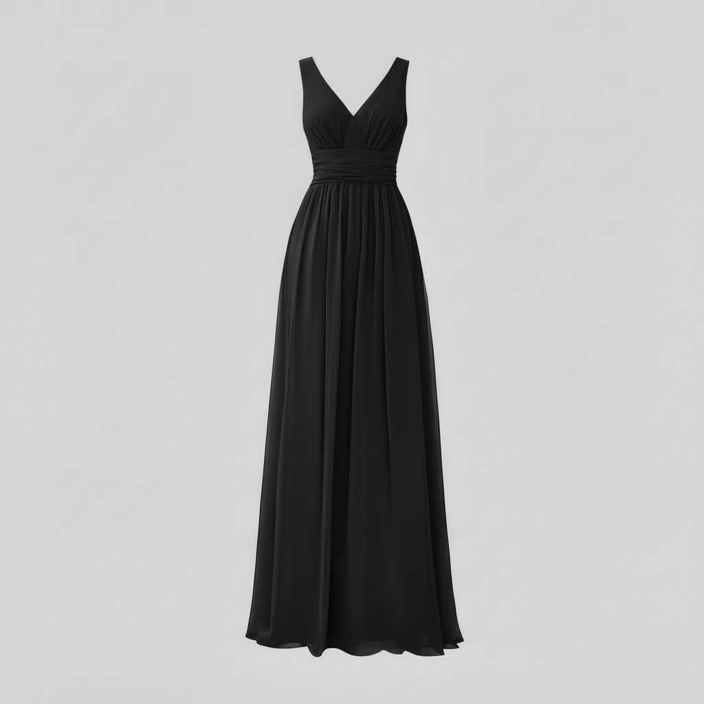 Abito Maxi Scollo a V Senza Maniche | Moda Donna