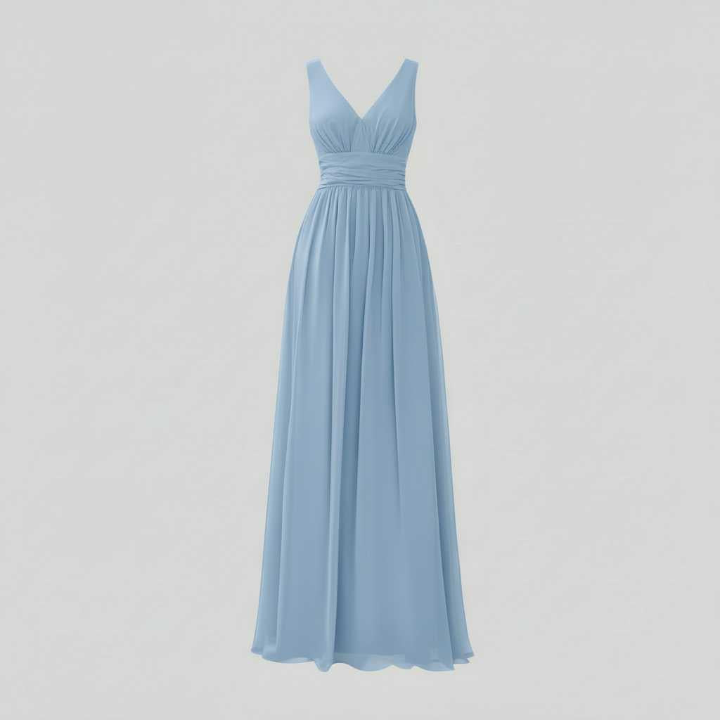 Abito Maxi Scollo a V Senza Maniche | Moda Donna