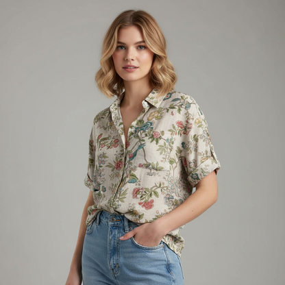 Camicetta Floreale Vintage | Camicetta Donna Elegante