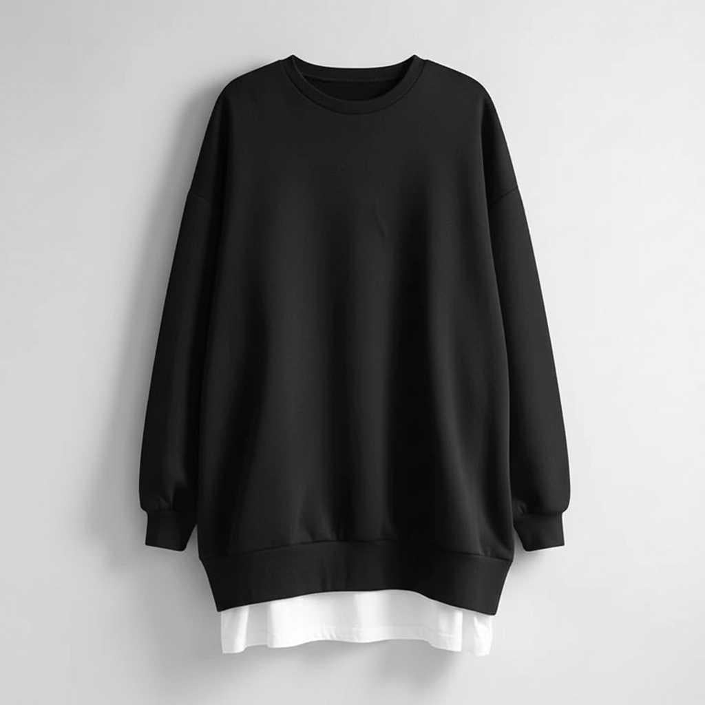 Felpa Girocollo Oversize Donna | Maniche Lunghe Casual