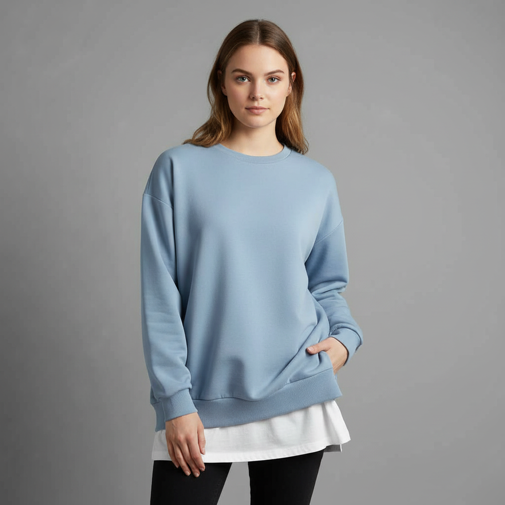 Felpa Girocollo Oversize Donna | Maniche Lunghe Casual