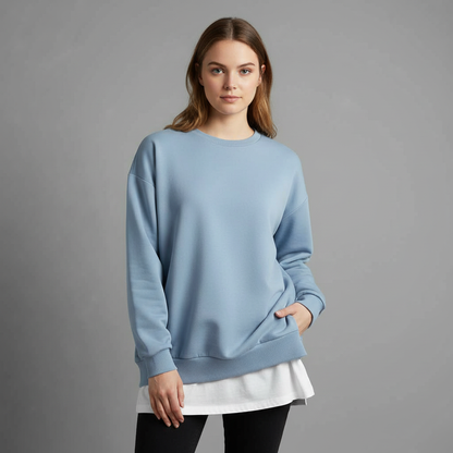 Felpa Girocollo Oversize Donna | Maniche Lunghe Casual
