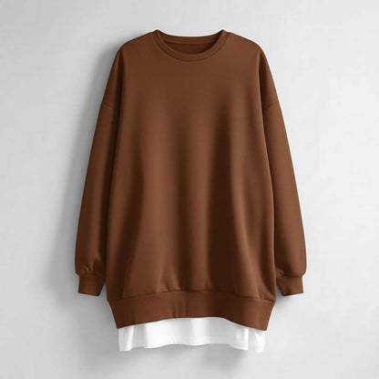 Felpa Girocollo Oversize Donna | Maniche Lunghe Casual