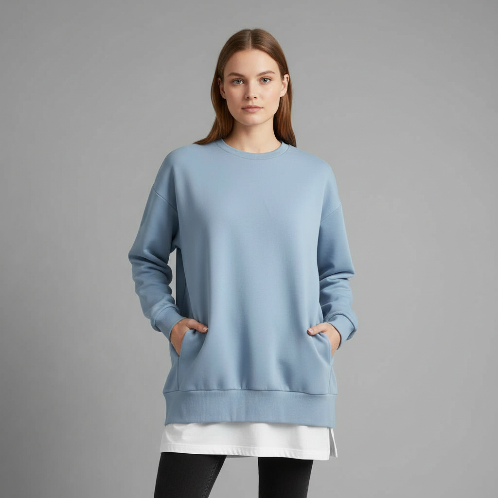 Felpa Girocollo Oversize Donna | Maniche Lunghe Casual