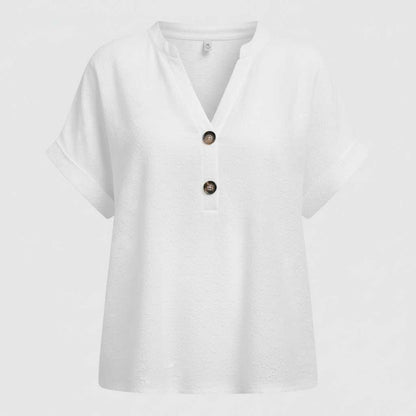 Top Donna Maniche Corte Scollo a V | Casual Estivo